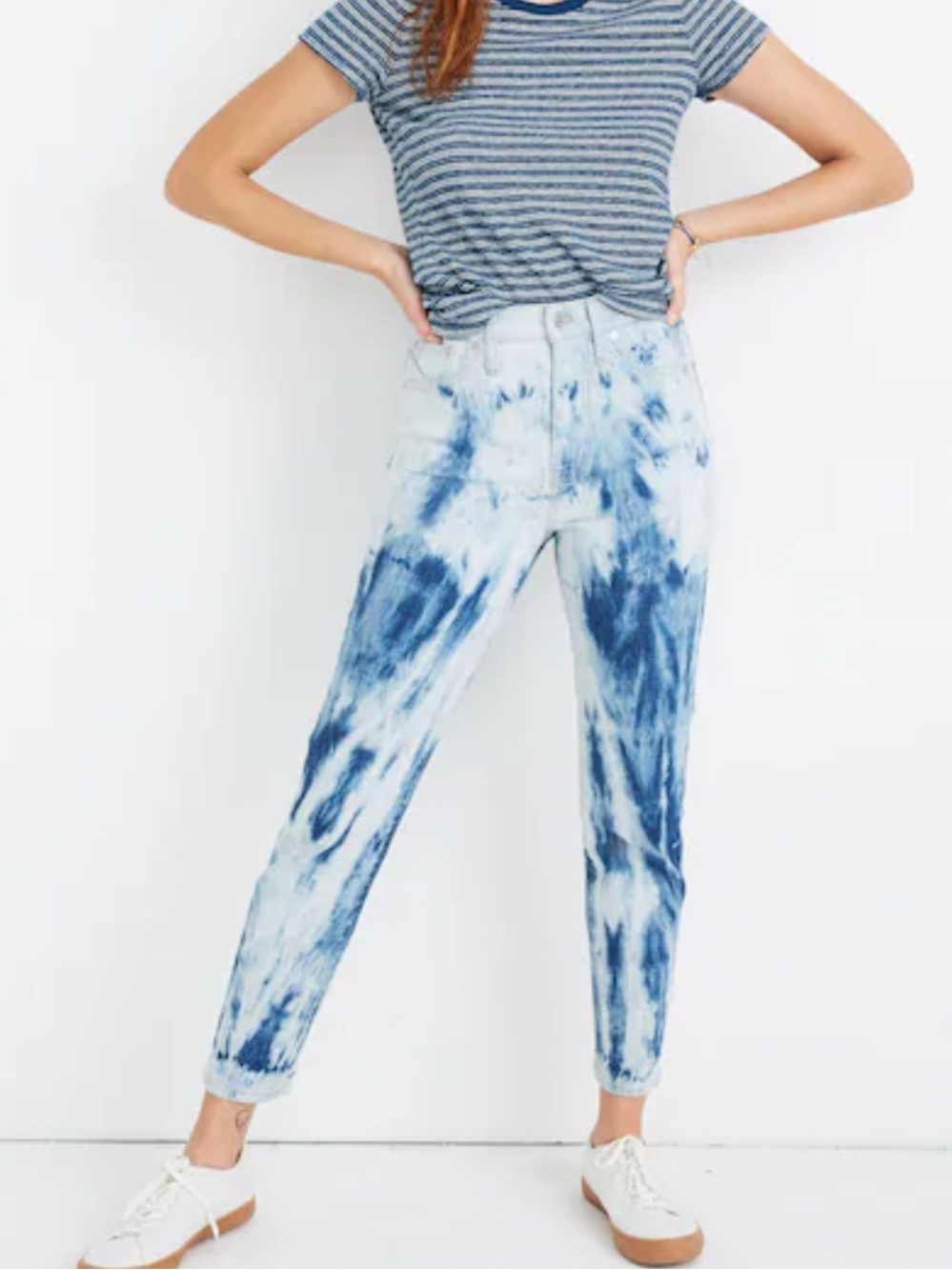 Madewell The Perfect Vintage Crop Tie-Dye Blue and White Women’s Jeans 27 NWT